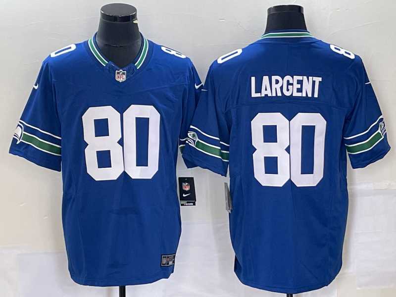Men%27s Seattle Seahawks #80 Steve Largent Blue 2023 FUSE Vapor Limited Throwback Stitched Jersey->seattle seahawks->NFL Jersey